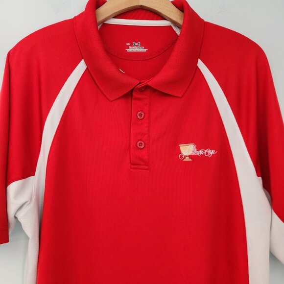 Under Armour Heatgear Polo Shirt Loose Fit Golf Red Presidents Cup Large - Picture 4 of 12